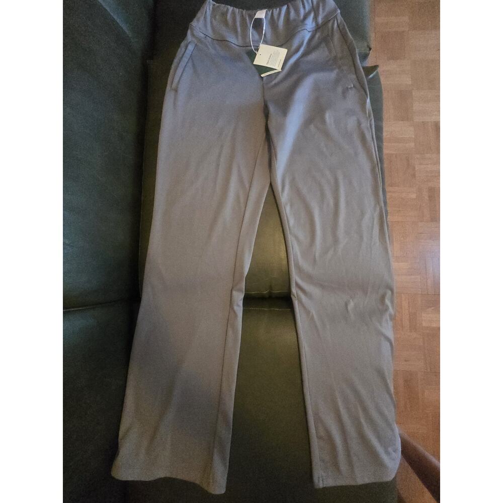 Halara NWT Flex DayStretch Mid Rise Side Zipper Pocket Work Flare Pants Grey Sm